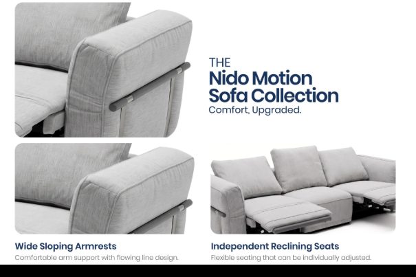Product content blocks highlighting sofa features